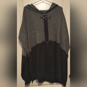 Ricki's Gray and Black Hooded Poncho